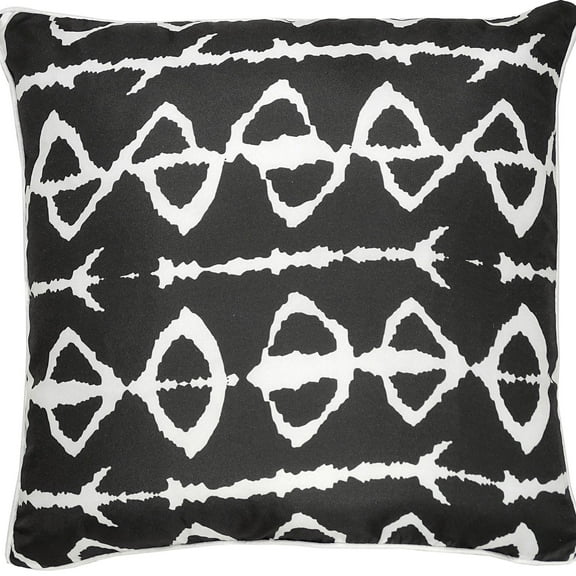 Signature Home Collection Tribal Pattern Square Throw Pillow - 22" - Black and White