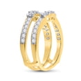 thumbnail image 3 of 14kt Yellow Gold 14kt Two-tone Yellow Gold Womens Round Diamond Wrap Ring Guard Enhancer 1.00 Cttw, Women Size: 5-9, 3 of 4