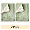(2 pack) Parent's Choice Plush Reversible Green Unisex Polyester Baby Blanket