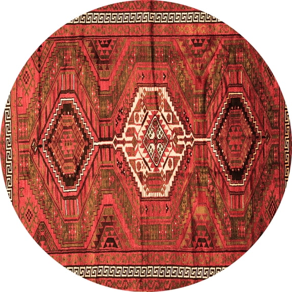 Ahgly Company Indoor Round Persian Orange Traditional Area Rugs, 8' Round