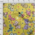 thumbnail image 3 of oneOone Viscose Jersey Yellow Fabric Butterflies Craft Projects Decor Fabric Printed By The Yard 60 Inch Wide-HQ, 3 of 7