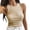 Beige, variant on Women's Ribbed Sleeveless Vest, Solid Color Round Neck Crop Tank Top, Summer Casual Cute Sleeveless Shirt for Women, Sexy Cropped Camisole for Daily Wear - Black