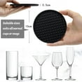 thumbnail image 2 of Coasters for Drinks Set of 6 with Holder, Silicone Coasters Tabletop Protection for Any Table Type, Dishwasher Safe (Black), 2 of 5
