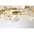 thumbnail image 3 of Design Living 10-Light D31.5" Round Brass Frame Chandelier with White Acrylic Leaf Accents, 3 of 6