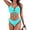 Turquoise, variant on Womens Bikini Sets Two Piece Swimsuit 2025 Curvy Cutout String Bathing Suit