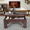 thumbnail image 5 of Costway Storage Medium Density Fiberboard Coffee Table with Hidden Compartment, Brown, 5 of 12