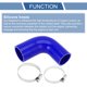 thumbnail image 4 of Ofertas Únicas 1 Juego 45-51mm 1.77"-2.01" ID 102mm 4.02" Longitud 90° Manguera de Silicona Azul para Automóvil con Abrazaderas Universal, 4 of 7