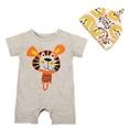 thumbnail image 2 of stylesilove Newborn Infant Toddler Cute Animal Baby Costume Jumpsuit and Hat 2pcs Cotton Romper Outfit, 2 of 26
