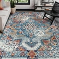 thumbnail image 2 of Luxee Designs Alexandria Bordered Pattern 7x7 Round Area Rug for Living Room Indoor Boho Rugs - Gray/Gold, 2 of 5