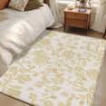 thumbnail image 5 of Farmhouse Yellow Large Area Rugs for Bedroom Living Room, Soft Non Slip Carpet Bedside Rug, Vintage Flower Leaf Botanical Plant Rectangular Floor Cover Kitchen Accent Rug 2.7'x5' for Office, 5 of 9