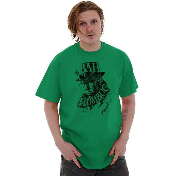 Xmas Bah Humbug Christmas Scrooge Plus Size Crewneck Graphic Tee Shirt Brisco Brands 2X