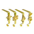 thumbnail image 3 of 4 Pieces Christmas Stocking Hanger Mantel Holders Garland Hooks Gold Finish for Fireplace Holiday Party Decor, 3 of 9