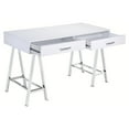 thumbnail image 3 of ACME Coleen Writing Desk in White High Gloss and Chrome, 3 of 7