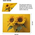 thumbnail image 3 of Placemats Set of 6 Florals Sunflowers Place Mats 12x18 Inch Heat Resistant Linen Placemats Washable Kitchen Table Place Mat Decoration Rectangle Table Runners for Home Party, 3 of 6