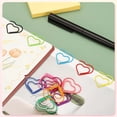 thumbnail image 4 of Uxcell 100 Pcs Heart Shape Paper Clip, Metal Cute Small Paper Clamp Clips for Office Supplies Craft Scrapbook Document Note Sorting, Plastic Coating, Dark Pink, 4 of 6