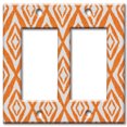 thumbnail image 1 of Art Plates brand - Double Gang Rocker Wall Plate - Orange Diamonds, 1 of 2