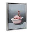 thumbnail image 4 of Stupell Industries Flamingo in Bathtub Bath & Laundry Painting Gray Floater Framed Canvas Art Print Wall Art, 25 x 31, 4 of 10