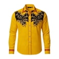 thumbnail image 4 of CONZONE Mens Western Cowboy Shirts Long Sleeve Buttons Down Shirts for Men Trendy Embroidered Lapel Soft Lightweight Tops, 4 of 4