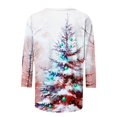 thumbnail image 4 of YABCSAZ Ugly Christmas Sweaters for Women 3/4 Sleeve Tops Casual Loose Pullover Oversize Crewneck Sweatshirt Xmas Graphic Print Fall Trendy Outfits T Shirts for Xmas Party Holiday Tops, 4 of 5