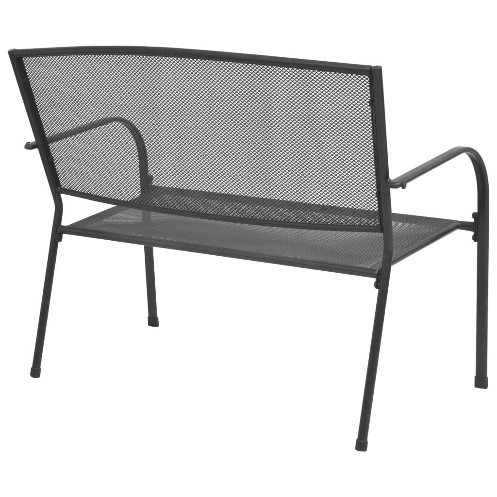 Kepooman 42.5" Outdoor Patio Garden Mesh Designed Bench with Backrest, Gray Kepooman 42.5" Outdoor Patio Garden Mesh Designed Bench with Backrest, Gray