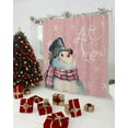 thumbnail image 2 of Let it Shower Curtain, 60" x 72", Snow Christmas Snowman Snowflake Pink Waterproof Bathroom Curtain Washable Shower Curtain Set with 12 Hooks, 2 of 6