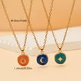 thumbnail image 4 of RSAMD Fashion Simple Colorful Enamel Moon Pentagram Heart Sun Round Pendant NecklacJO-White-, 4 of 9