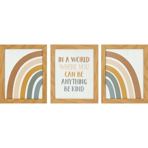 Crystal Art Gallery Inspirational Rainbow Canvas Framed Wall Art Decor Set of 3 8" x 10"