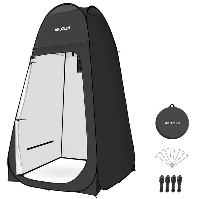 Carpa de Ducha Plegable Portátil AKOZLIN para Vestirse con Privacidad en Color Negro