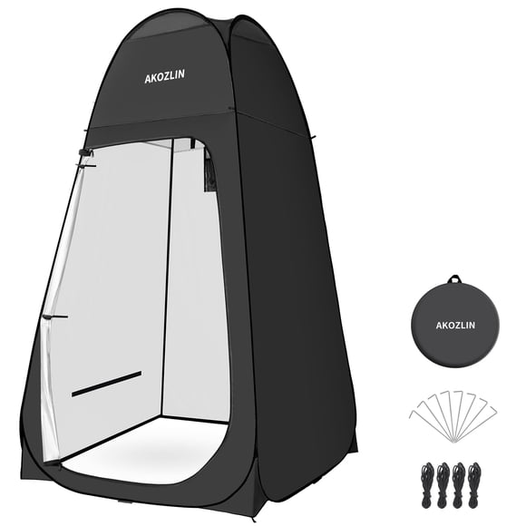 Carpa de Ducha Plegable Portátil AKOZLIN para Vestirse con Privacidad en Color Negro