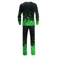thumbnail image 4 of Halloween Family Sleepwear, Halloween Pajamas, Family Matching Pajamas, Halloween Pajamas for Family, Halloween Family Pajama Set Black Green Bat Gradient Long Sleeve Pants for Spooky Season, Men M, 4 of 5
