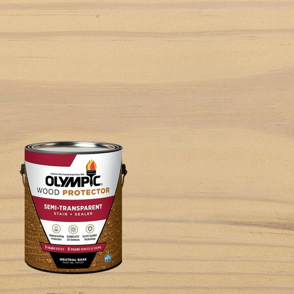 Olympic 1 Gallon ST-2030 White Birch Exterior Semi-Transparent Wood Protector Stain Plus Sealer in One
