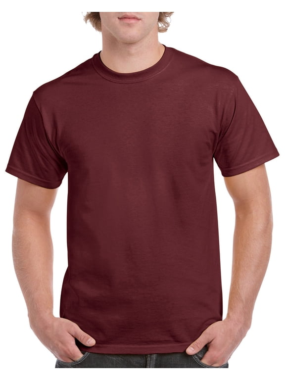 G500 Adult Unisex Maroon Heavy Cotton T-Shirts, in Size M