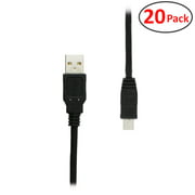 GearIT 20-Pack 10FT Hi-Speed USB 2.0 Type A to Mini-B Cable - Mini USB Data & Charging Cable for GoPro 4 3+ 3 HD, PS3 Controller, Digital Camera, MP3 Player, Black