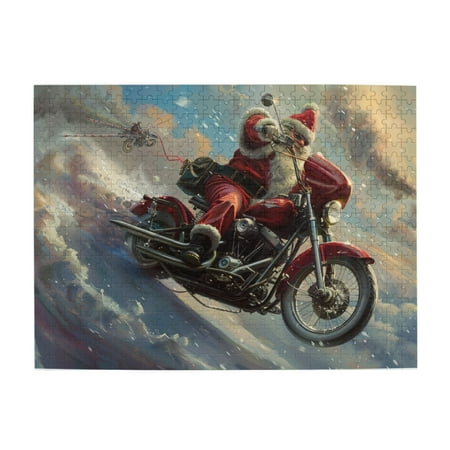 500 PCS jigsaw puzzles 500 pieces galloping Santa Claus Vibrant & Stunning Wooden Puzzle Holiday gifts Puzzle 500 Piece Stunning Artwork Great for Relaxation and Display for Puzzle Lovers