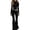 Black, variant on Sheghy Pajamas for Women Set Cotton Women Turtleneck Long Sleeve Top & Low Waist Flared Long Pants 2 Piece Co-Ord Set