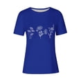 thumbnail image 4 of Tops de Ajuste Suelto para las Mujeres Sudadera Casual Impresa Manga Corta Cuello Redondo Superior, Poliéster, 4 of 4