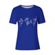 thumbnail image 3 of Tops de Ajuste Suelto para las Mujeres Sudadera Casual Impresa Manga Corta Cuello Redondo Superior, Poliéster, 3 of 4