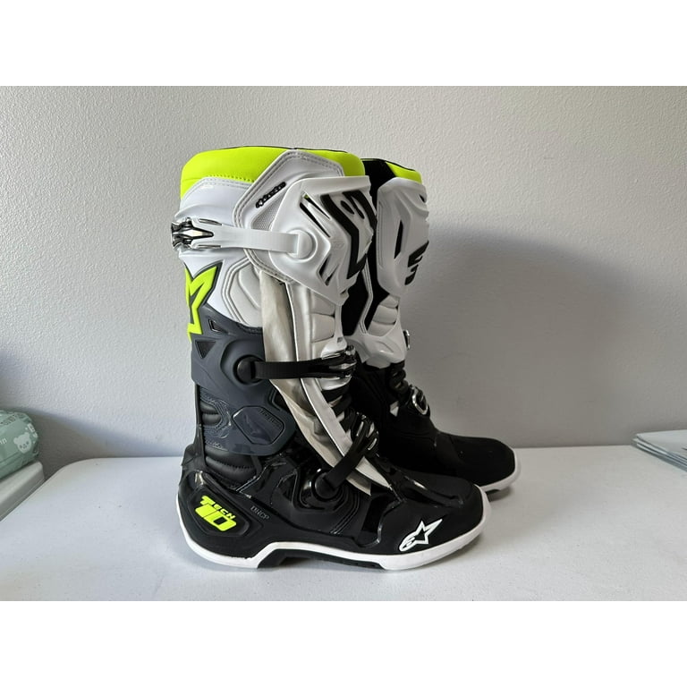Alpinestars Tech 10 Black/White/Yellow Fluorescent Boots