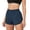 Navy, variant on High Waist Liner Running Shorts for Women Solid Color Built-in Modesty Lining Workout Gym Shorts