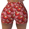 thumbnail image 2 of Junzan tomato Pattern Women Workout Impact Shorts,Scrunch Short Gym Yoga Running Sport Scrunch Butt Lifting Shorts-Medium, 2 of 8