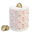thumbnail image 1 of Candy Cane Piggy Bank, Sugary Treats of New Year Celebrations Pattern of Holiday Food, Ceramic Coin Bank Money Box for Cash Saving, 3.6" X 3.2", Red White Coconut, by Ambesonne, 1 of 4