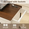 thumbnail image 4 of Kitchen Island Cart with Foldable Tabletop, Mobile Breakfast Bar on Wheels with Wood Top and Storage, 4 of 10