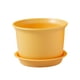 thumbnail image 1 of Bearachild Piso de escritorio Maceta Cubo Sala de estar Agujeros de drenaje Maceta Maceta de plástico Contenedor suculento con platillo Jardín y Patio Amarillo L【diámetro 18cm】, 1 of 6