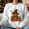 thumbnail image 3 of ViciArt Halloween Highland Cow Sweatshirt, Cozy Fall Witch Graphic Pullover, 3 of 6