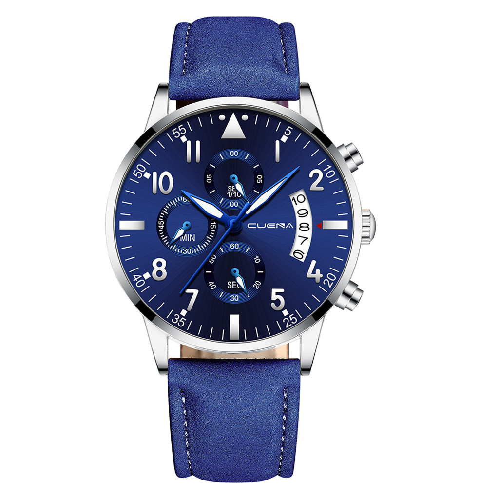 Gobestart Men Military Luxury Sports Watch Analog Sport Leather Quartz Mens Watches