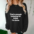 thumbnail image 5 of Jinhomg Womens Oversized Boyfriend Sweatshirt 2025 Trendy Letter Print Y2K Tops Casual Comfy Long Sleeve Drop Shoulder Pullover Daily Wear Winter Saving Black S, 5 of 6