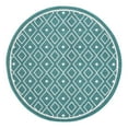 thumbnail image 3 of Unique Loom Outdoor Trellis Collection Area Rug - Kafes (4' Round Teal/Ivory), 3 of 7