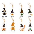 thumbnail image 1 of NAOJIE 8 Pcs Halloween Paper Hanging Ornaments Halloween Tree Decorations Colorful Cutouts with Ropes Hanging Signs Pendant for Home Tree Party Indoor Decorations(Dwarf Style), 1 of 3