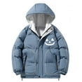 thumbnail image 4 of Odeerbi Teen Boys Girls Hooded Puffer Jacket Halloween Pumpkin Winter Coats Thermal Padded Coat Down Jacket Warm Clothes 5-16 Years Kids Long Sleeve Outerwear Heavy Coat Blue, 4 of 8