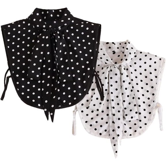 Zhengup 2PCS Dickey Collar Detachable False Collar Fake Collar Blouse Faux Collar Shirt for Women Girls